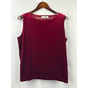 Women’s Chico’s 2XL Cherry Red Velvet Sleeveless Blouse